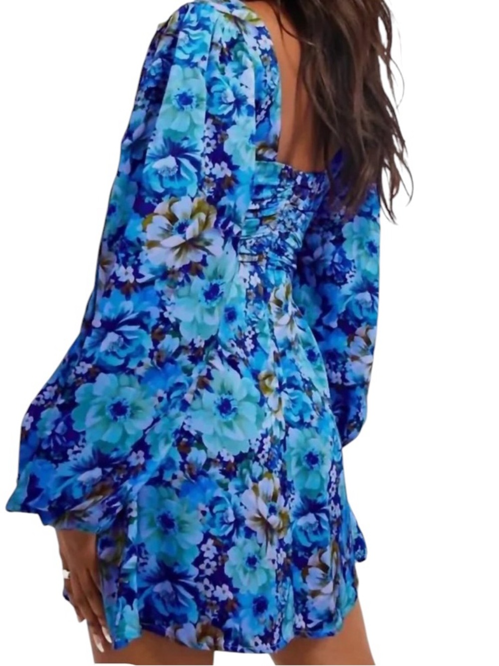 For Love & Lemons Astor Mini Dress In Blue NWT Size Medium - Picture 5 of 9